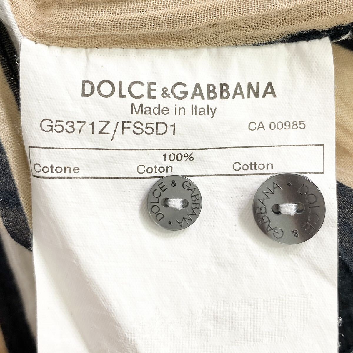 Dd19 《美品》DOLCE&GABBANA ドルチェ&ガッバーナ 長袖シャツ ストライプ コットン100% スリムフィット 38 Mサイズ相当 メンズ 紳士服の画像7