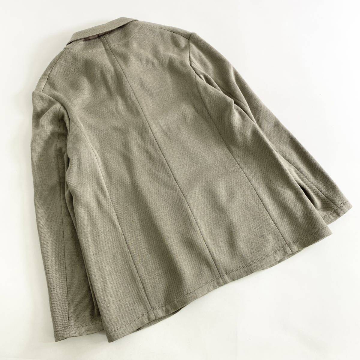 Xd25《美品》SIDE SLOPE サイドスロープ ニットジャケット リネンブレンド◎ サイズ2/M相当 ブラウン系 メンズ 紳士服の画像2