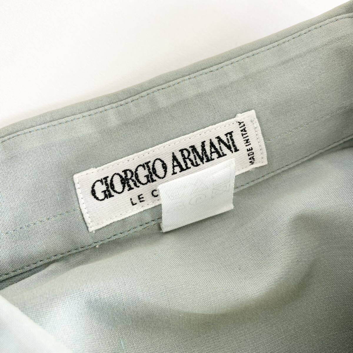 Id26 伊製 大きいサイズ GIORGIO ARMANI LE COLLEZIONI ジョルジオアルマーニ 長袖シャツ コットンシャツ 41/実寸XL以上 メンズ 紳士服_画像5