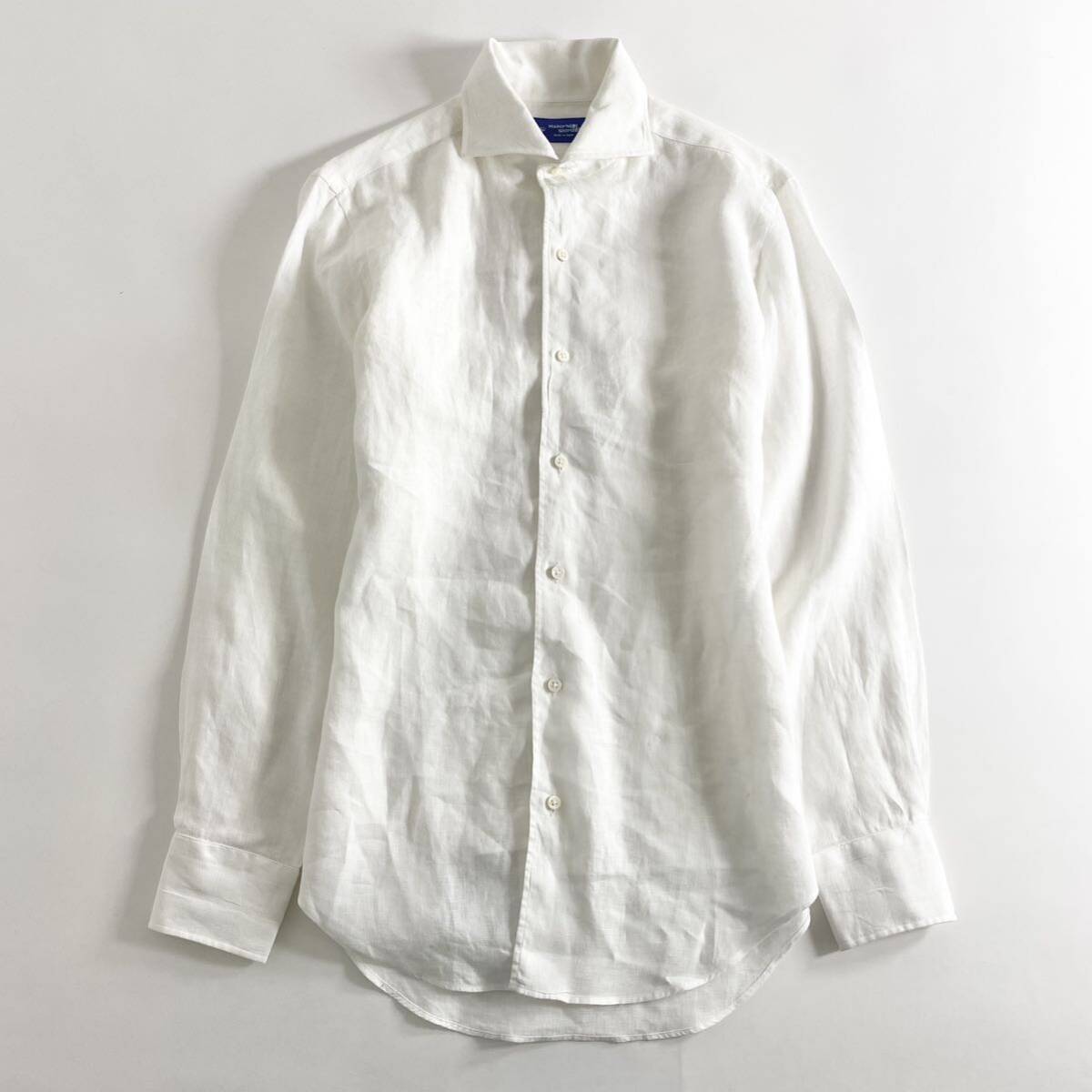 Dd30 Maker's Shirt メーガーズシャツ 鎌倉シャツ 長袖 シャツ リネン前開き 14 1/2（XL相当）麻100% ホワイトメンズ 紳士服_画像1