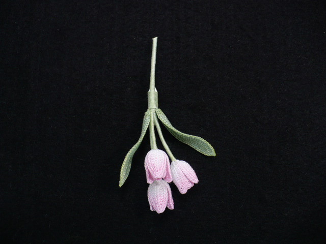 Handmade ◆ お花のコサージュ ◆ チューリップ ◆ 薄ピンク ◆ レース編みの画像7