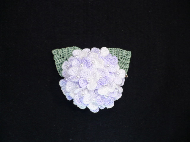 Handmade ◆ お花のコサージュ ◆ 紫陽花 ◆ 白～薄紫 ◆ 2way ◆ レース編みの画像6