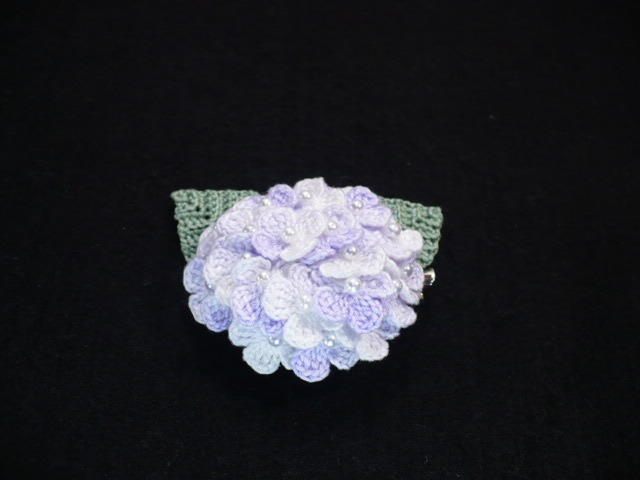 Handmade ◆ お花のコサージュ ◆ 紫陽花 ◆ 白～薄紫 ◆ 2way ◆ レース編みの画像7