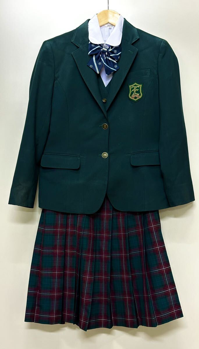 江戸川学園取手中学校 高等学校現行女子制服セットLサイズ W72 夏冬スカート ベストの画像1