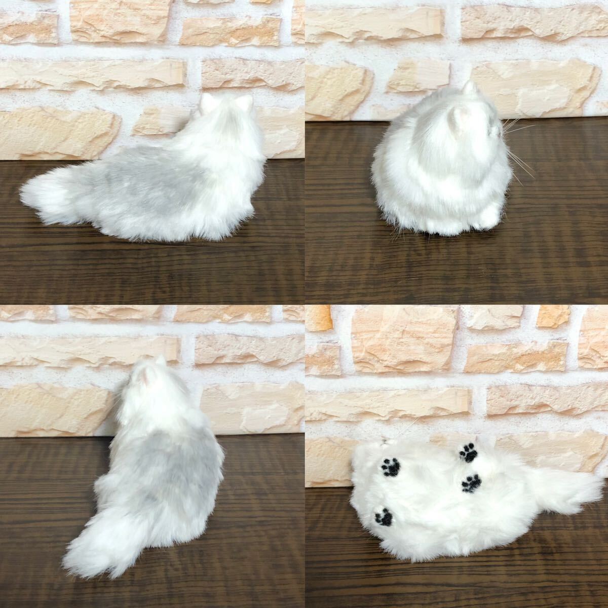 チンチラシルバー　ペルシャ　猫　羊毛フェルト　フェイクファー　ハンドメイド 