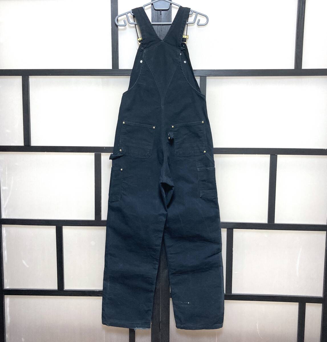 90s Carhartt black Duck overall Mexico made / 90 period Carhartt black double knee Work 