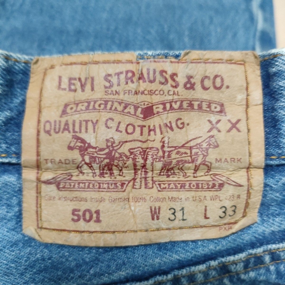 赤文字90s米国製501 リーバイスLEVI'Sスタプレ 希少レングス デニム ビンテージ usa製