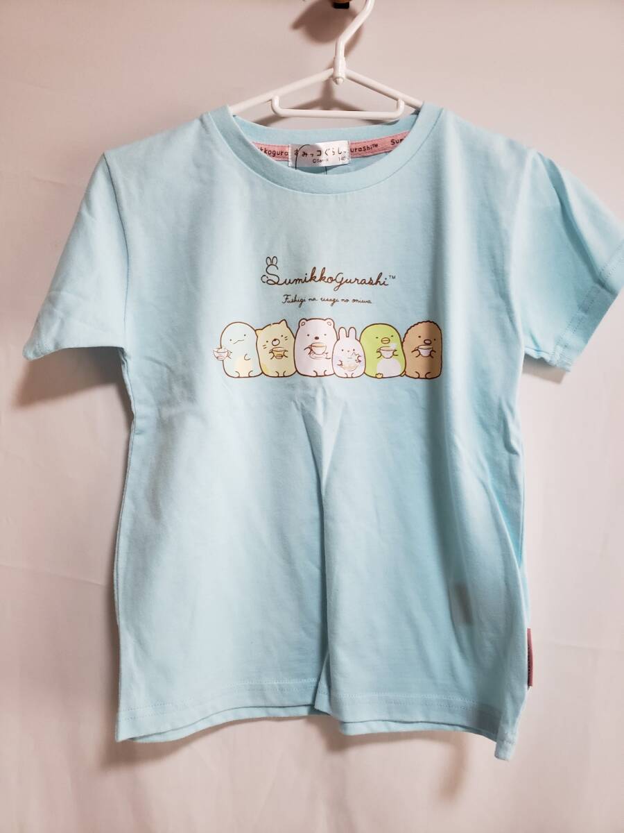 子供服　すみっコぐらしプリントTシャツ　140サイズ　半袖　うさぎのお茶会_画像1