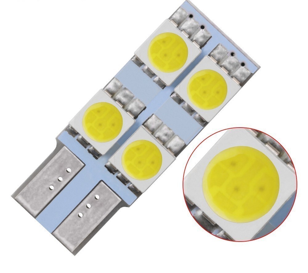 T10 4SMD 5050ウェッジバルブ 高輝度LEDバルブ ホワイト 2個セット_画像3