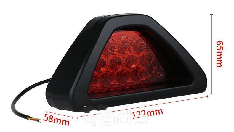 F1 style triangle back foglamp . lighting + blinking mode super high luminance waterproof clashing prevention 