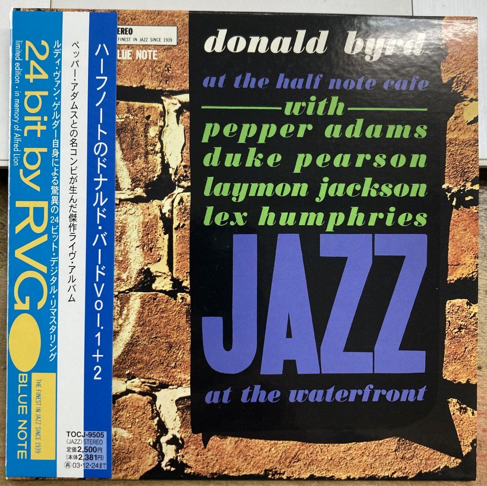 ハーフノートのドナルド・バード Vol.1+2 【中古CD】 紙ジャケット サンプル盤 BLUE NOTE RVG DONALD BYRD TOCJ-9505の画像1