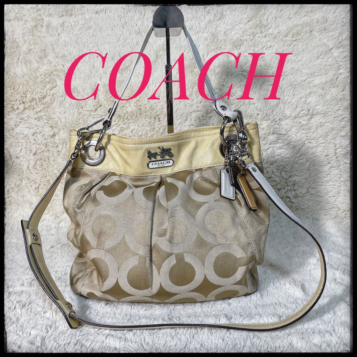 COACH コーチ　14579 ショルダーバッグ　シグネチャー　ベージュ　2way 斜め掛け　ワンショルダー　ハンドバッグ