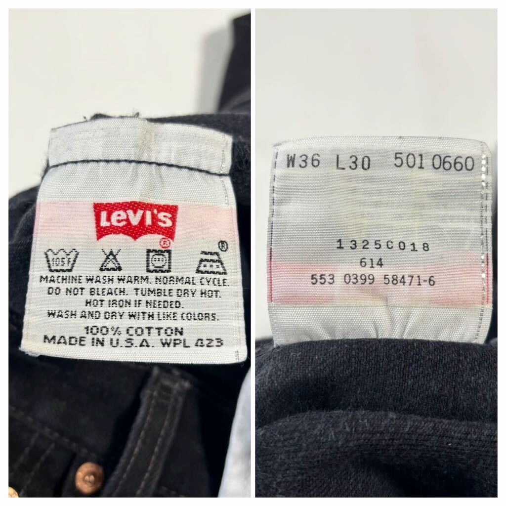 美品 90's USA製 VINTAGE Levi's 501 0660 BLACK ブラック 炭黒 99年製 リーバイス アメリカ製 輸入 古着 553刻印 デニムパンツ ジーンズ_画像6