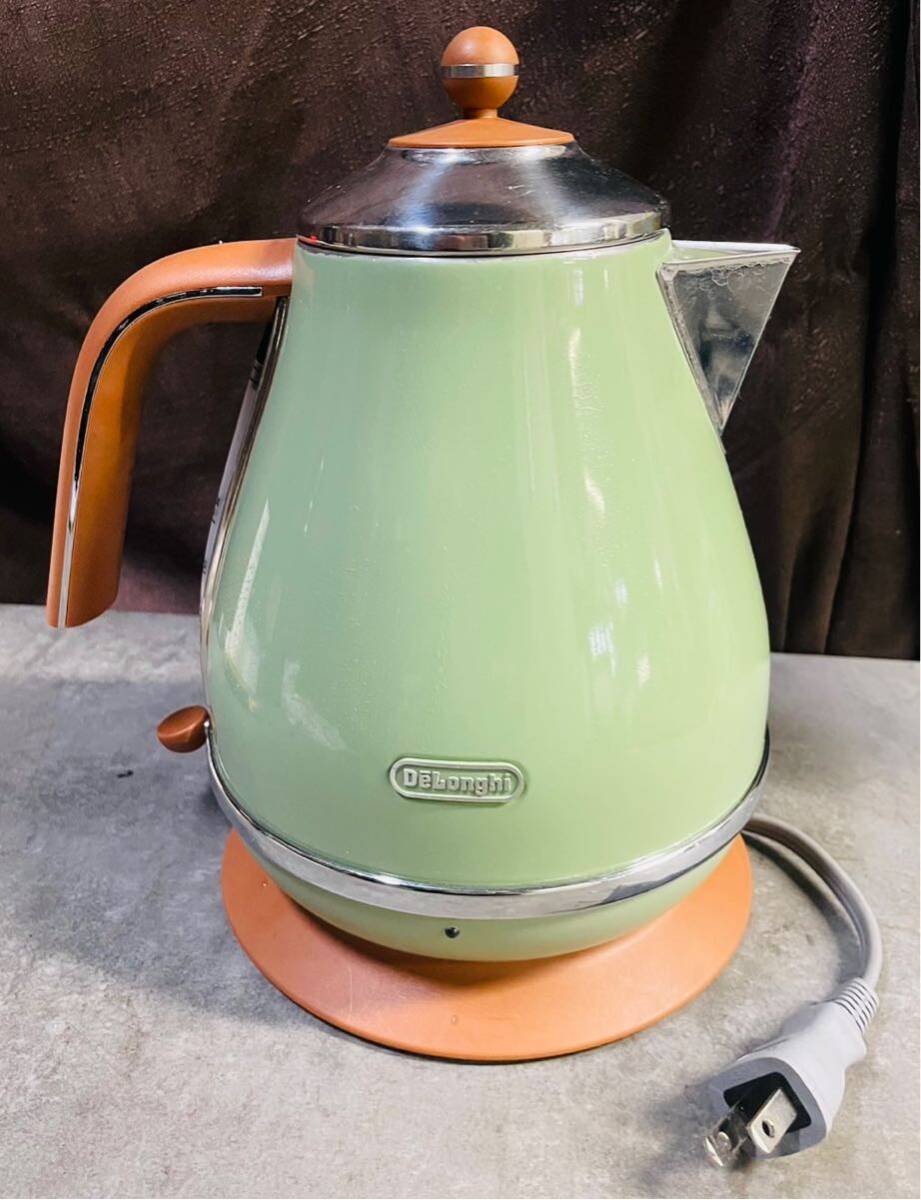 De\'Longhi (te long gi) electric kettle Aiko na* Vintage KBOV1200J-GR stainless steel 1.0L easily viewable water amount total foreign matter . go in prevention filter 