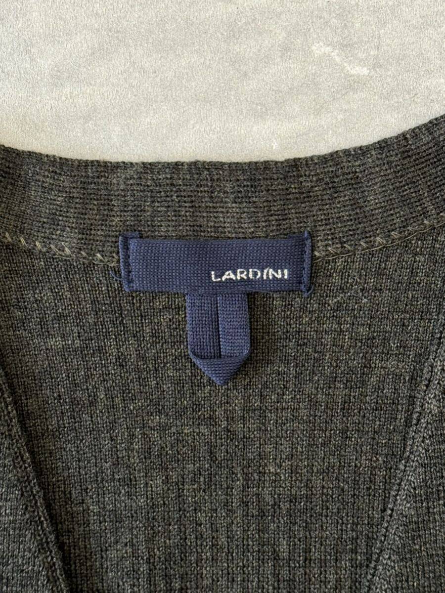 ラルディーニ ニットベスト グリーン 44 LARDINI ジレ セーター 無地 イタリア 緑_画像8