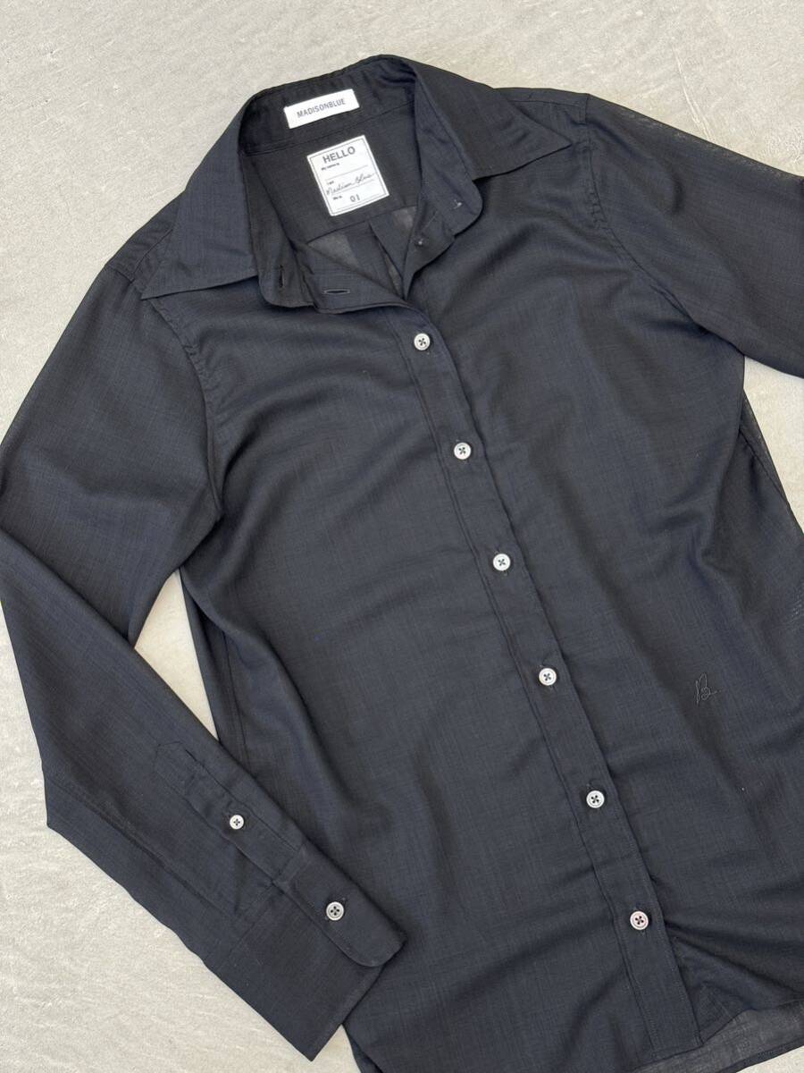マディソンブルー ウール シャツ ブラック 01(S) MADISONBLUE 長袖シャツ ブラウスの画像4