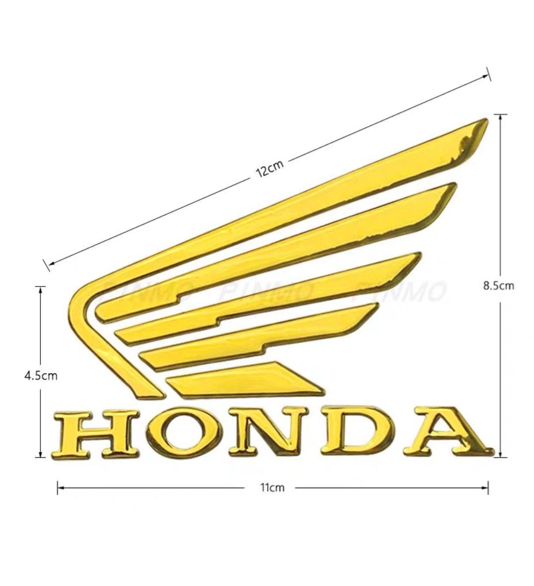 ホンダ立体大【ゴールド】HONDAステッカープレミアム ウイングエンブレム翼 3D立体カスタムドレスアップ 本田2枚セット