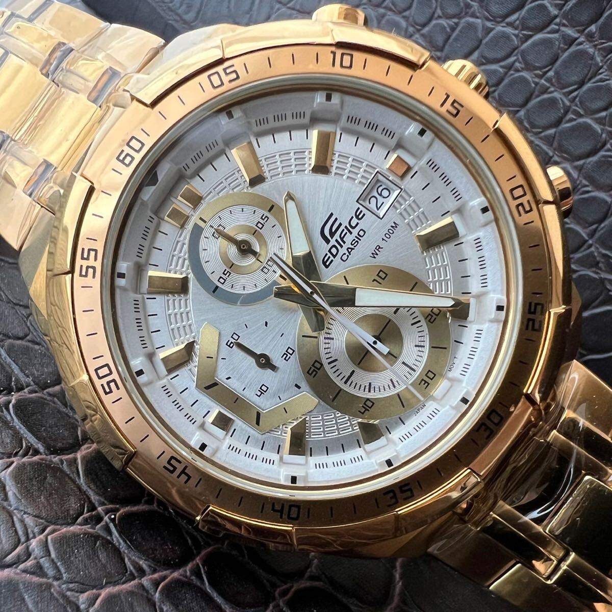 [ unused goods ]CASIO Casio EDIFICE Edifice wristwatch chronograph regular goods business men's 10 atmospheric pressure waterproof Divers watch NO.772
