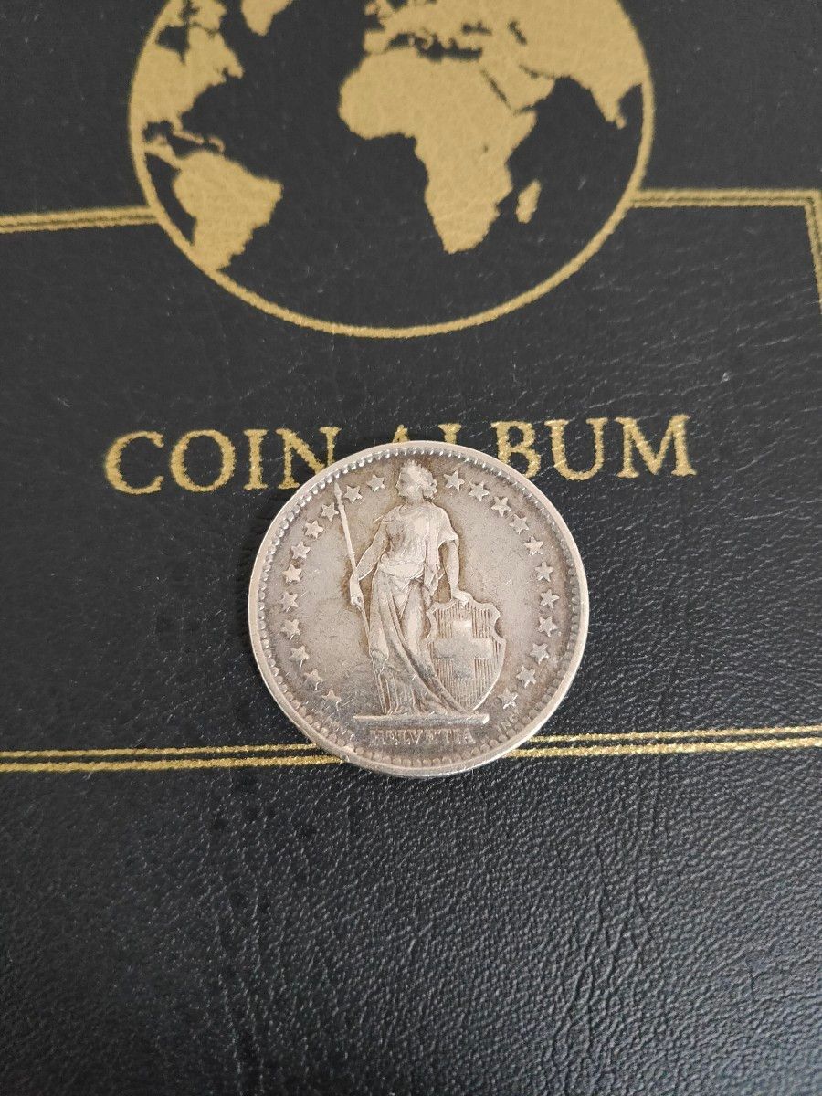 スイス 2フラン 銀貨 1911年 アンティークコイン