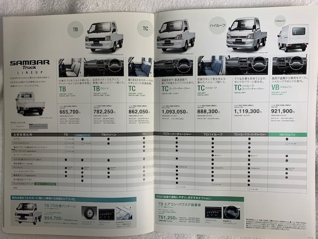 ※売り切り！レア ２００８年７月 サンバートラック 絶版カタログ【新車価格表付き】の画像7