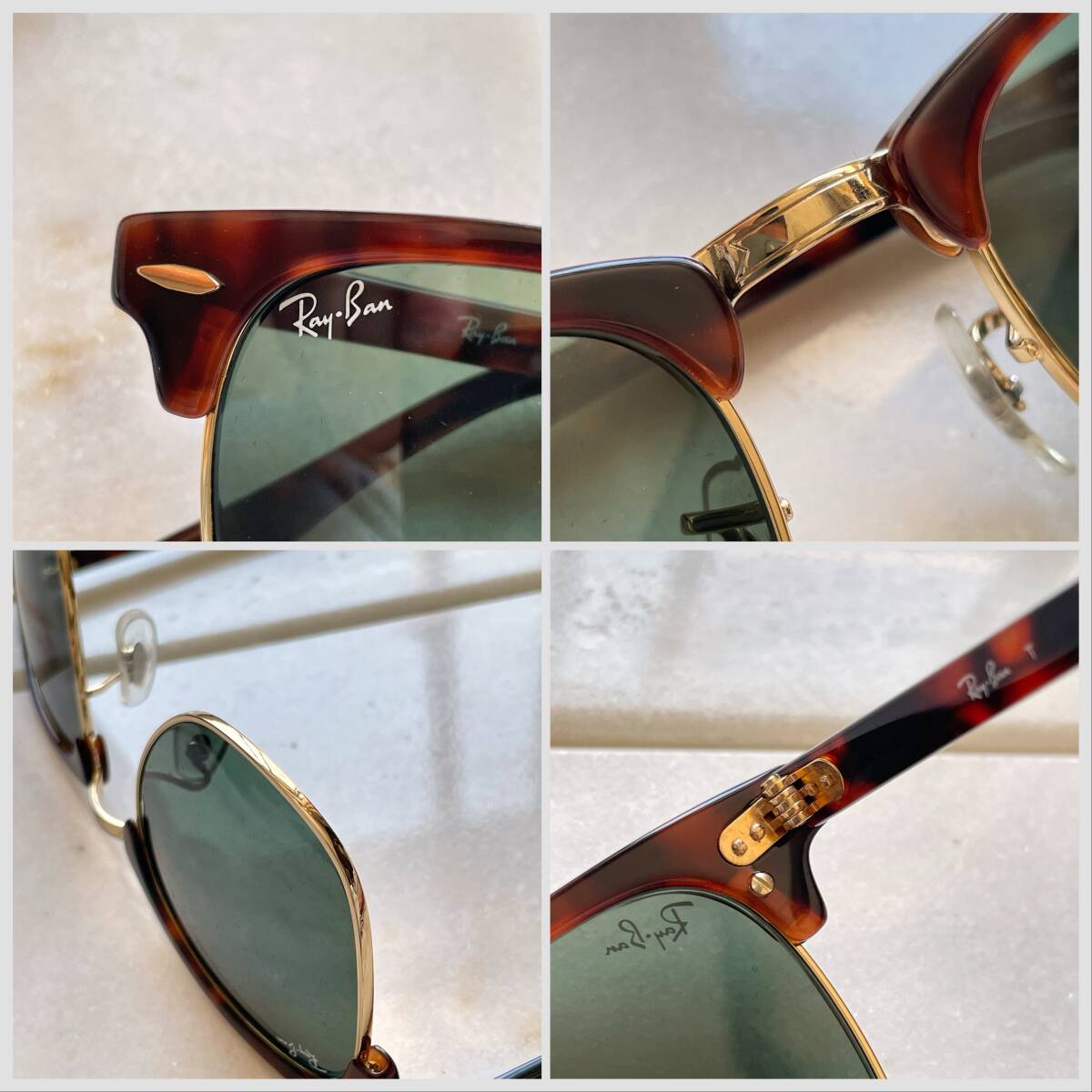 美品☆RayBan レイバン サングラス クラブ・マスター RB3016 茶_画像7