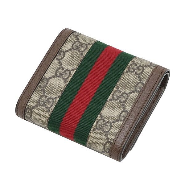 ◆ 本物 美品 ◆ GUCCI グッチ オフィディア ２つ折り 財布 GGウォレット コンパクト GGスプリーム レザー シェリー 保存袋 箱 人気 598662_画像4