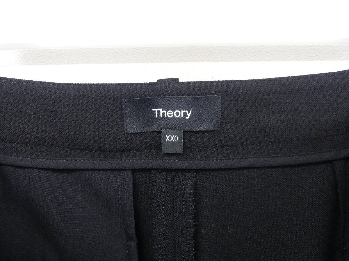 Theory クロップドパンツ W SP SAXONY TREECA GB XX0 ブラック センタープレス ウールBLEND '22年商品の画像4