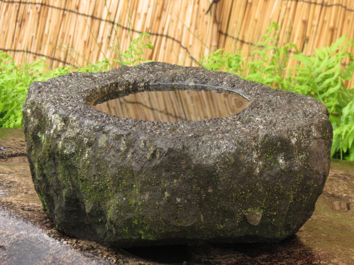 蹲 横幅43cm 重量29.5kg 手水鉢 植木鉢 庭石 九州産天然石の画像6