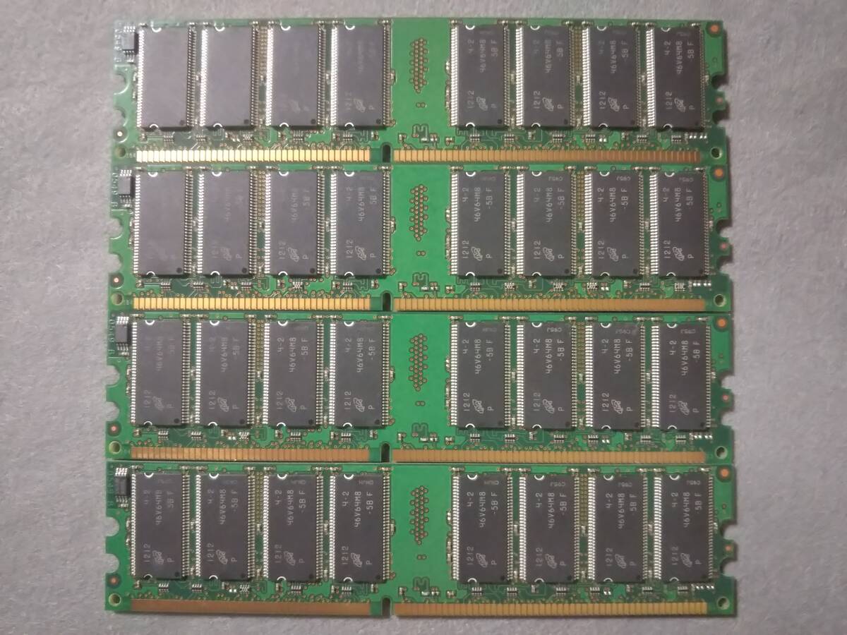 1GB Micron PC-3200U DDR-400 MT16VDDT12864AY-40BF2 4 шт. комплект всего 4GB ⑥