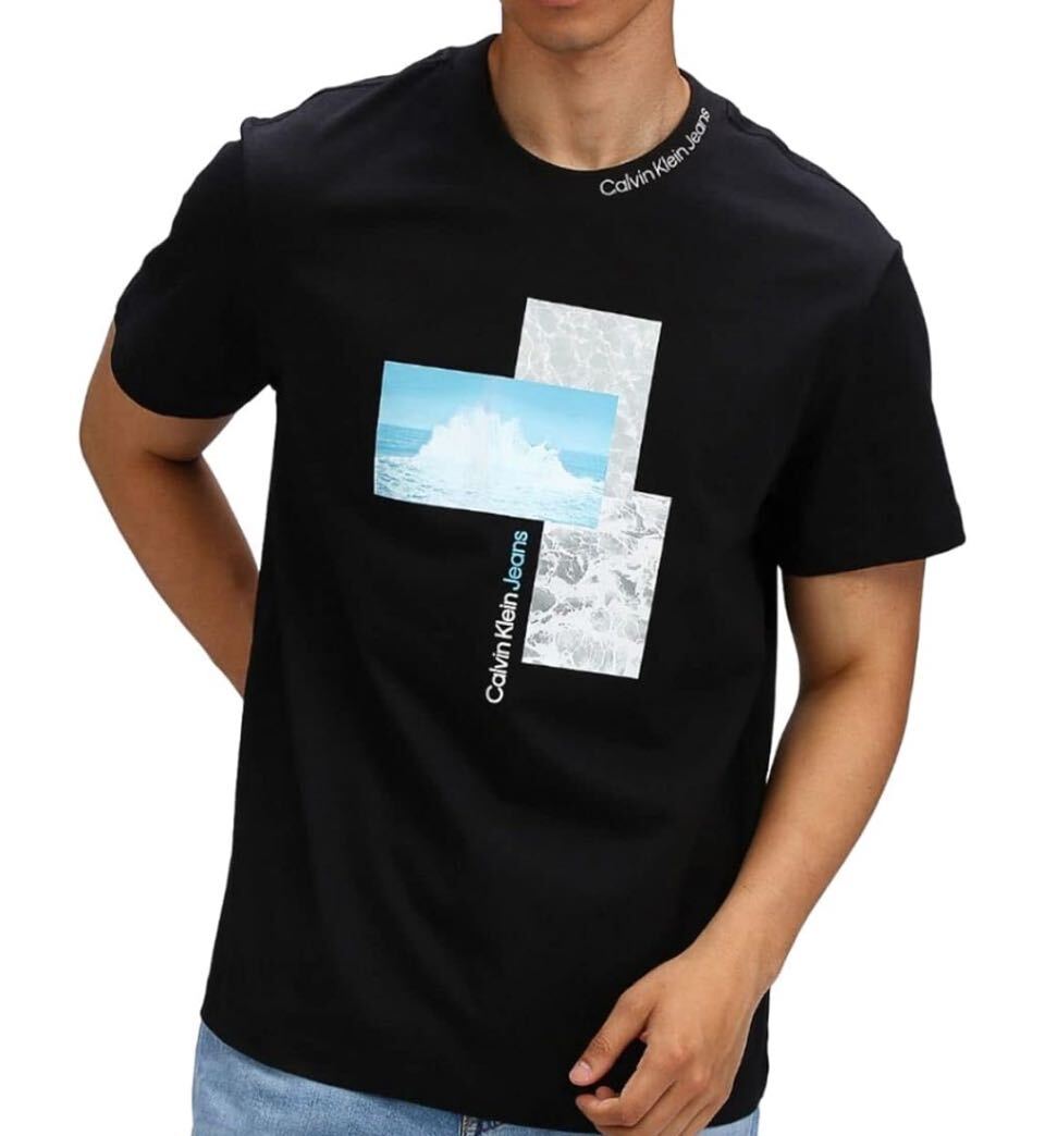 新品タグ付 カルバンクライン Tシャツ プリント 黒 L XL ブラック_画像1