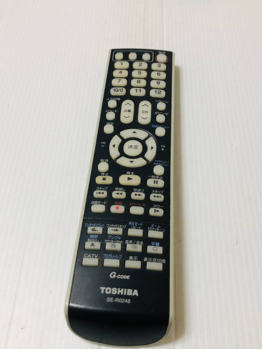 C 送料無料 TOSHIBA 東芝 VTR一体型 DVDレコーダー D-VR5 純正 リモコン SE-R0248 動作品_画像1