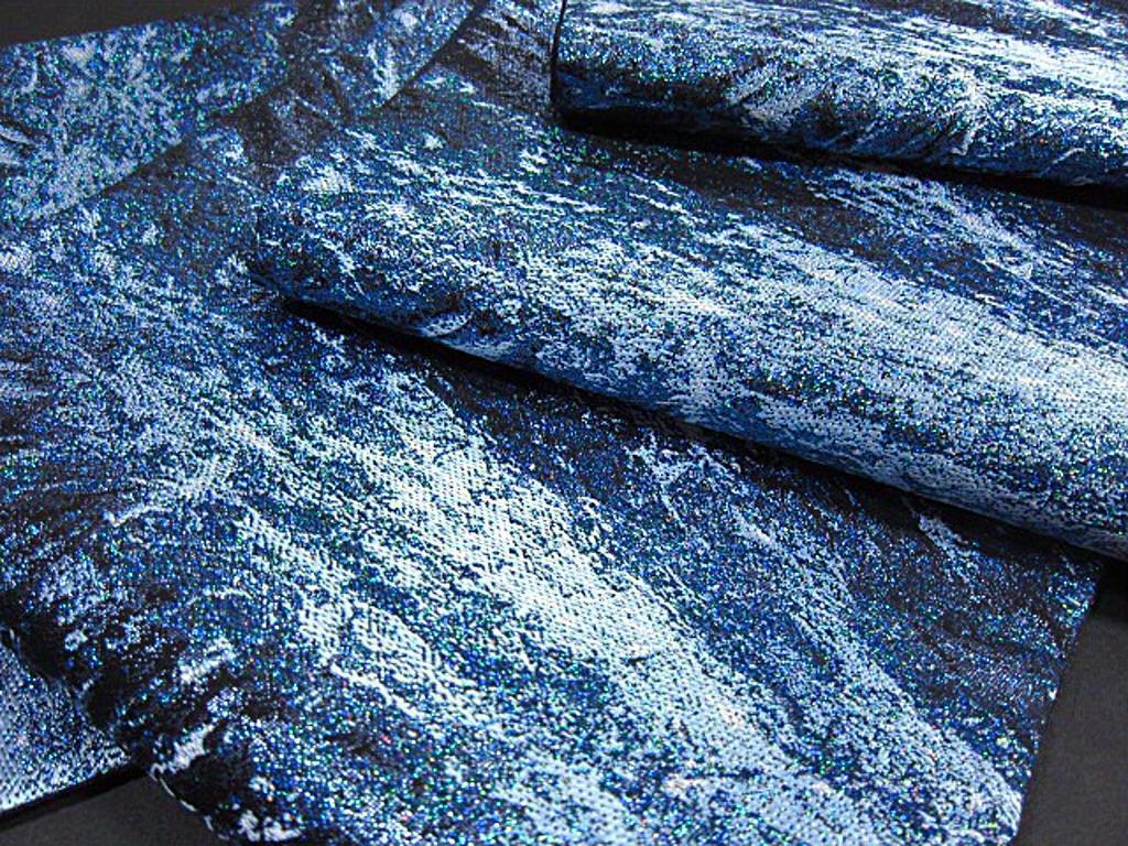 新品未仕立　西陣織六通柄高級袋帯　幻想的美しいグラデーション　 イタリア・青の洞窟_画像5