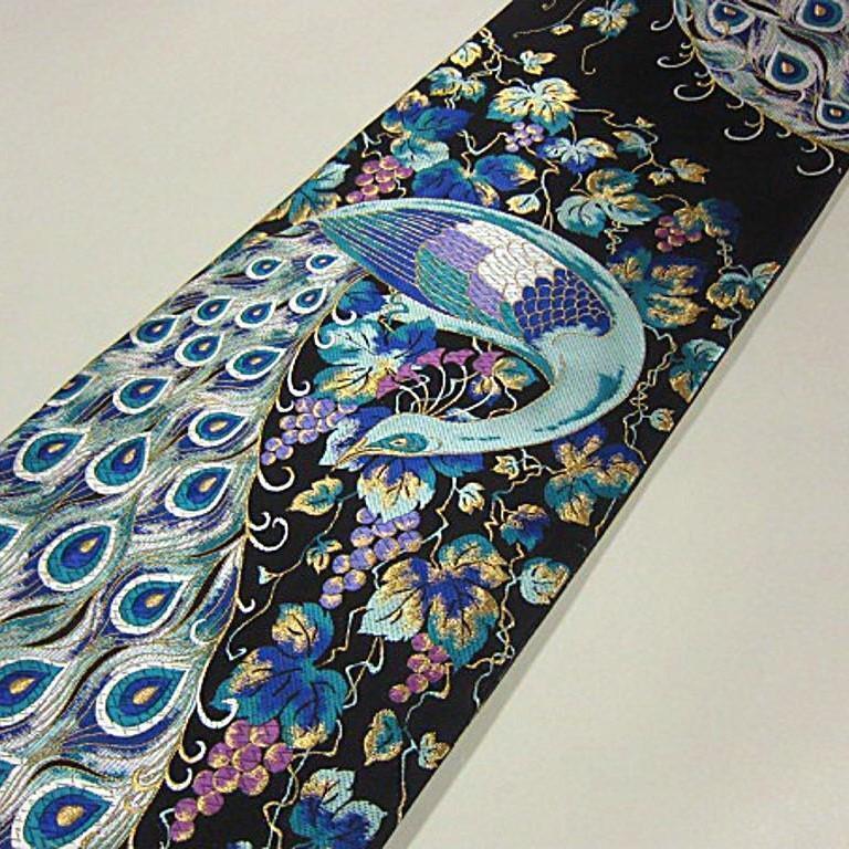 新品【御仕立上】 西陣織六通柄高級袋帯 ルイス・コンフォート・ティファニーの意匠 孔雀の画像6