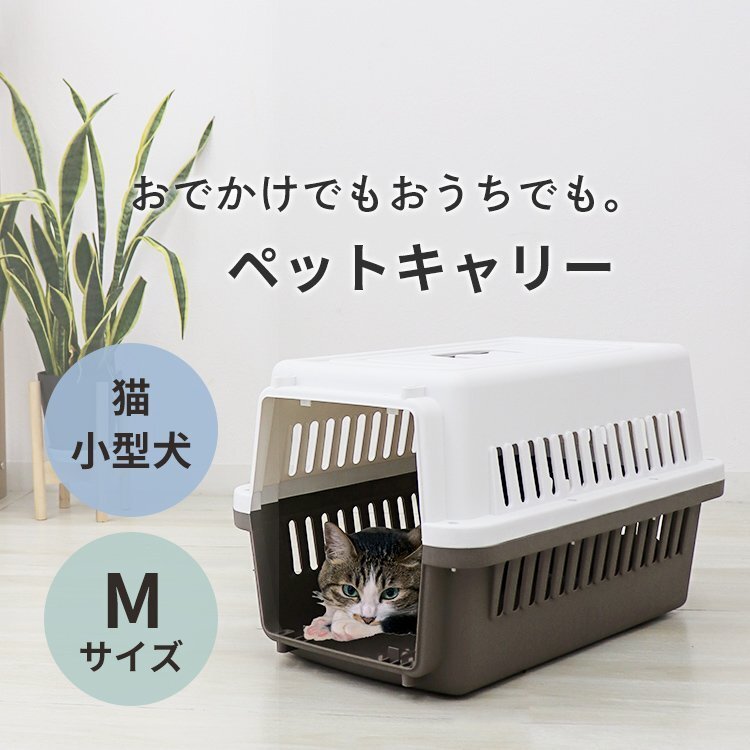 ペットキャリー Mサイズ ペットキャリーバッグ ペットキャリーケース ハード 軽量 犬 猫 お出かけ ペットハウス 防災 小型犬 トラベル_画像1