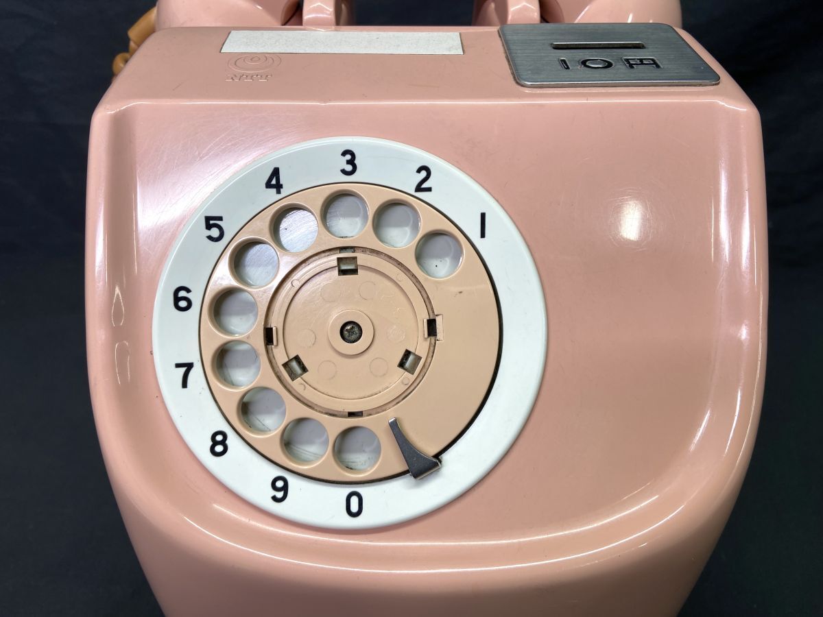 【E087】希少品 日本電信電話株式会社 675S-A2 ピンク電話 公衆電話 ダイヤル式 昭和 レトロ 当時物 レア ジャンク 87年製 bの画像3