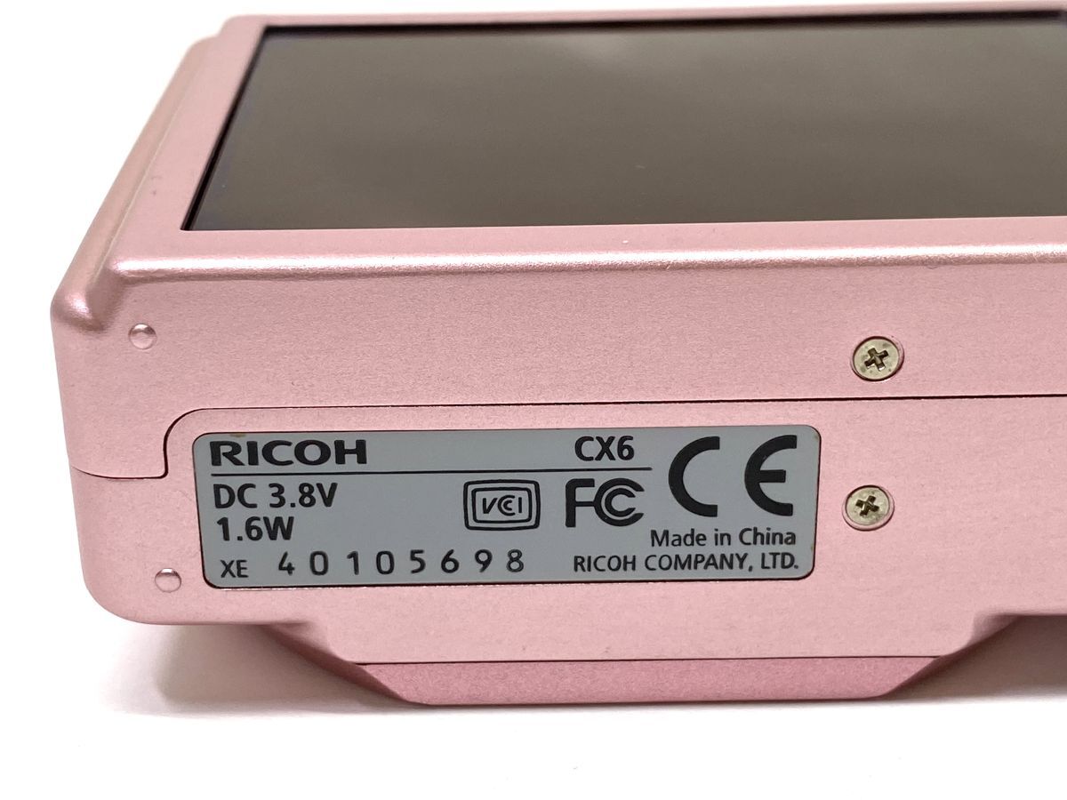 【E348】RICOH/リコー CX6 コンパクトデジタルカメラ/デジカメ ピンク系 充電器 バッテリー付き 動作確認済み bの画像8