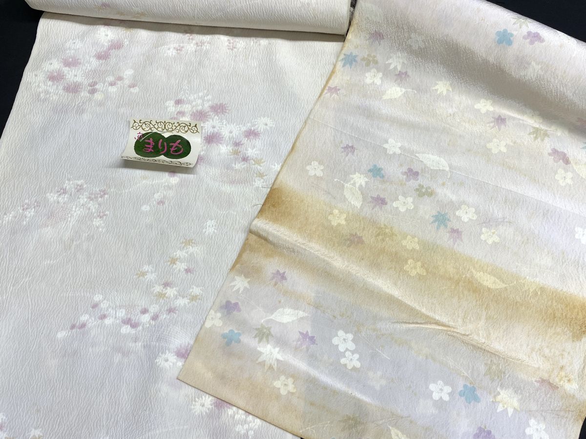 [E411] unused long-term keeping goods cloth 7 point set set sale mountain .../...../...../... Japanese clothes Japanese clothes goods hand made remake material 