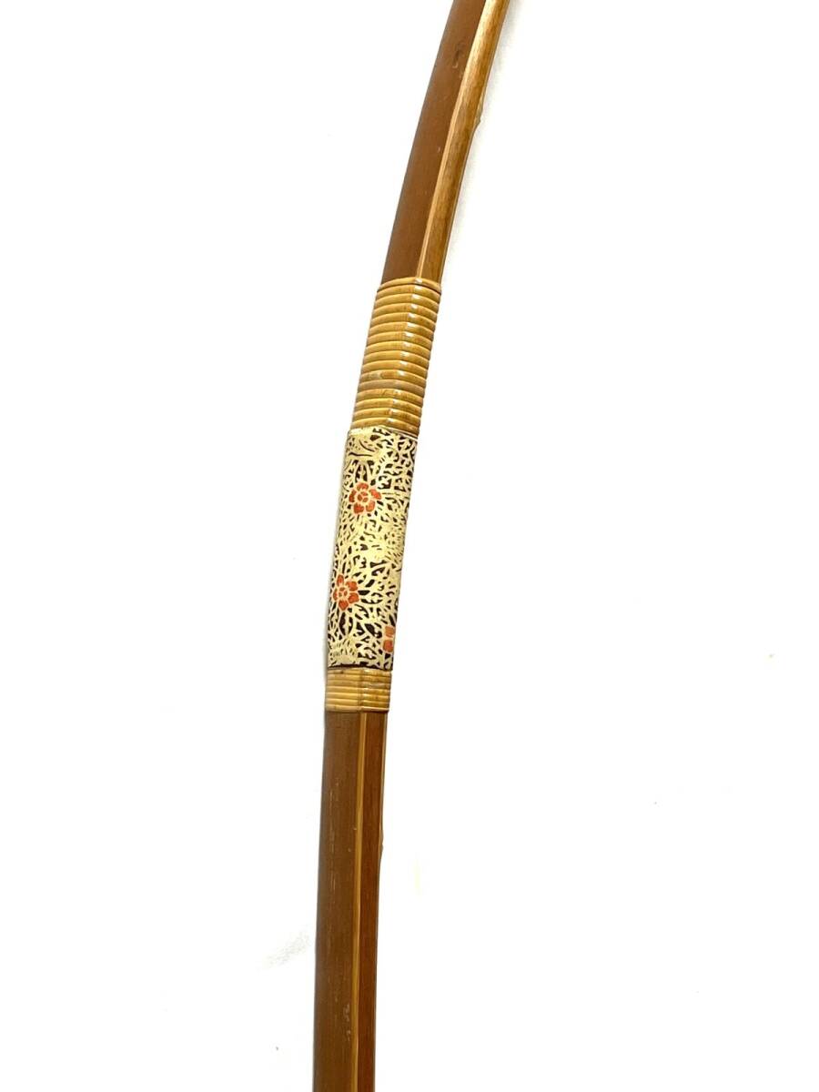 【E474】在銘あり 竹弓 弓道 和弓 全長約210cm 重さ約660g 年代物 b_画像4