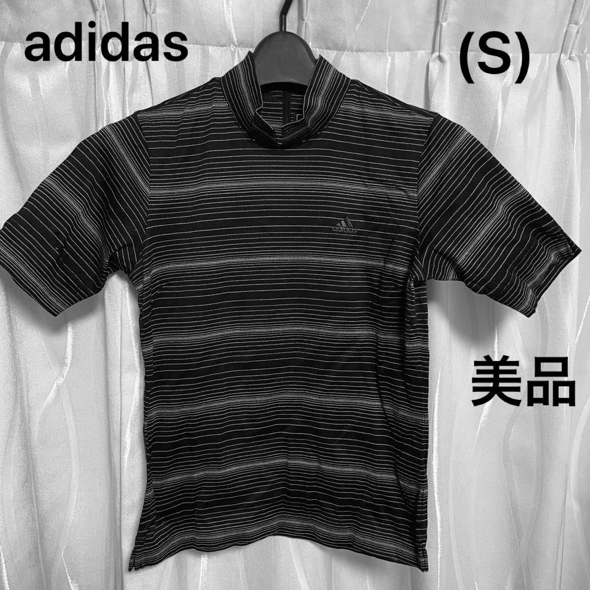 レディース　adidas テーラーメイドゴルフ　ボーダージップシャツ　(S)  美品