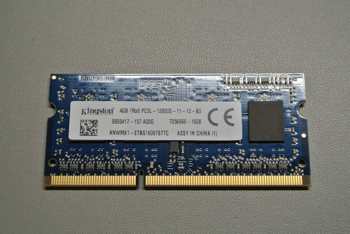 Kingstone 4GB 1Rx8 PL3L-12800S-11-12-B3 ノートPC用メモリ 動作確認済_画像1