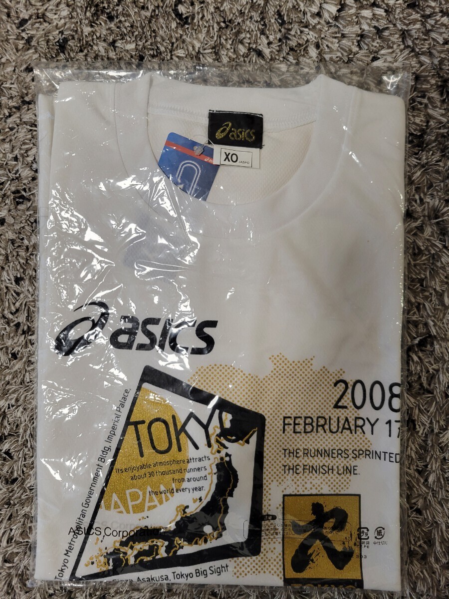 【送料無料】【未開封新品】東京マラソン2008 参加記念Tシャツ　XOサイズ　アシックス_画像1