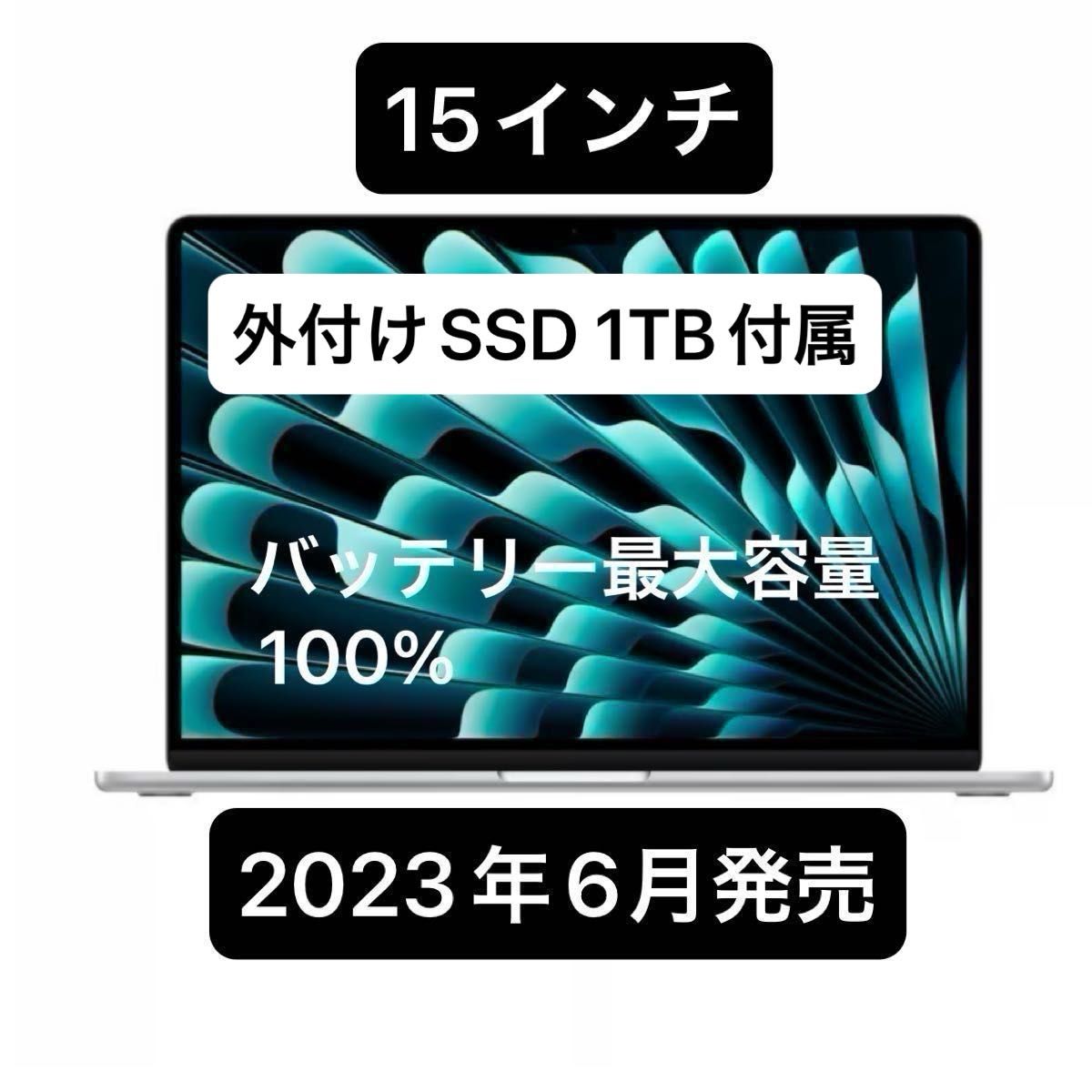 MacBook Air  M2 15インチ SSD1TB有り シルバー Apple care