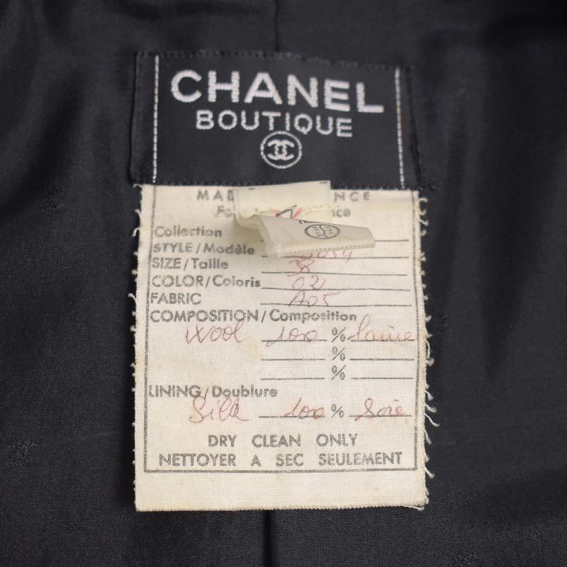  Chanel женский черепаха задний кнопка One-piece размер 38 F9 черный шерсть metal кнопка Vintage Old б/у бесплатная доставка 