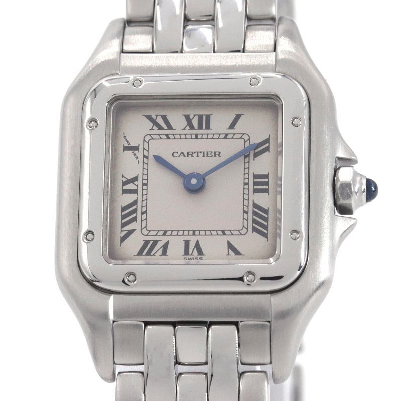 [3 year guarantee ] Cartier lady's bread tail SM W25033P5 silver face stainless steel battery replaced quarts square wristwatch used free shipping 