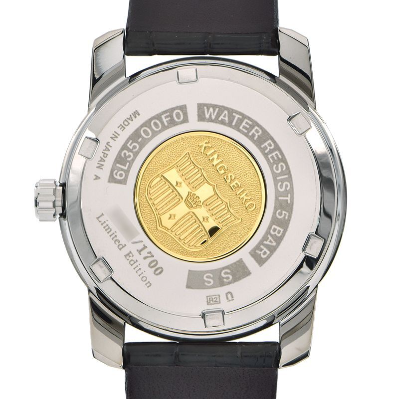 [3年保証] キングセイコー メンズ SDKA003 6L35-00F0 KSK復刻デザイン デイト シャンパンシルバー 革ベルト 自動巻き 腕時計 中古 送料無料_画像2