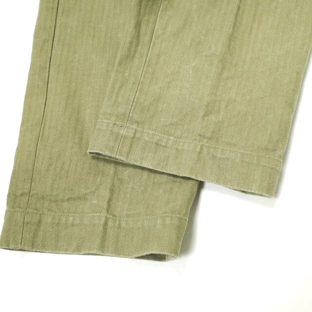 KENNETH FIELD ケネスフィールド 23SS Gurkha Trousers III Herringbone グルカトラウザーズ ヘリンボーン XS OLIVE 2タック パンツ g16495_画像8