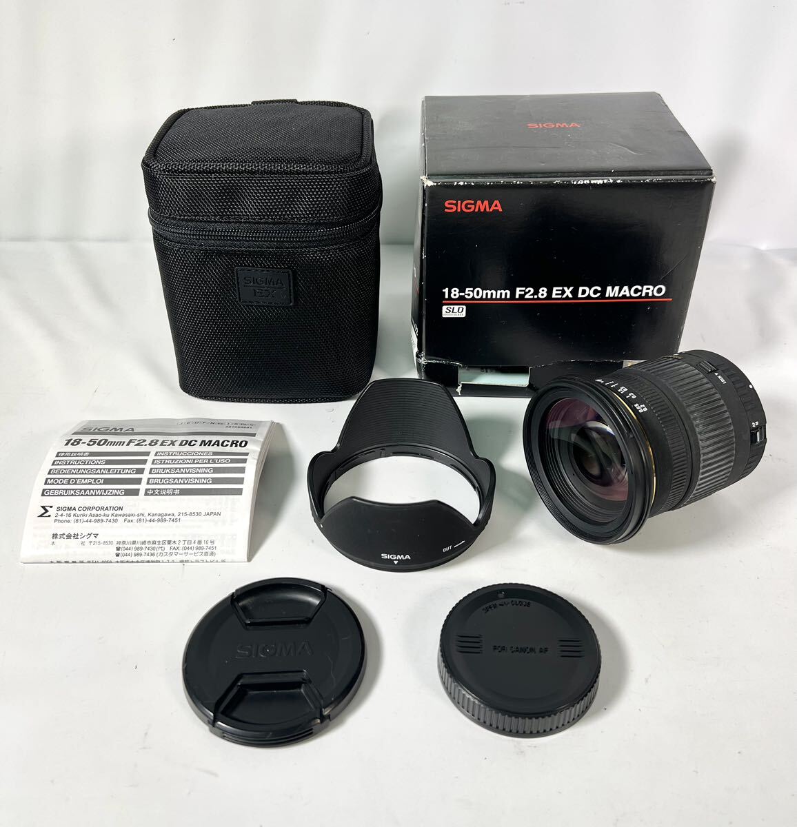 【売り切り】【中古品】SIGMA シグマ EX DC 18-50mm F2.5 EX DC MACRO 外箱 ソフトケース付きの画像1