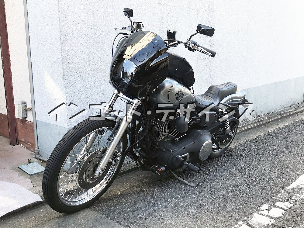 取説有り ハーレー HARLEY 1992-2005 FXD DYNA ダイナ FXR クォーターフェアリング カウル ポン付けセット クラブスタイル FXDX 39mm 黒の画像8