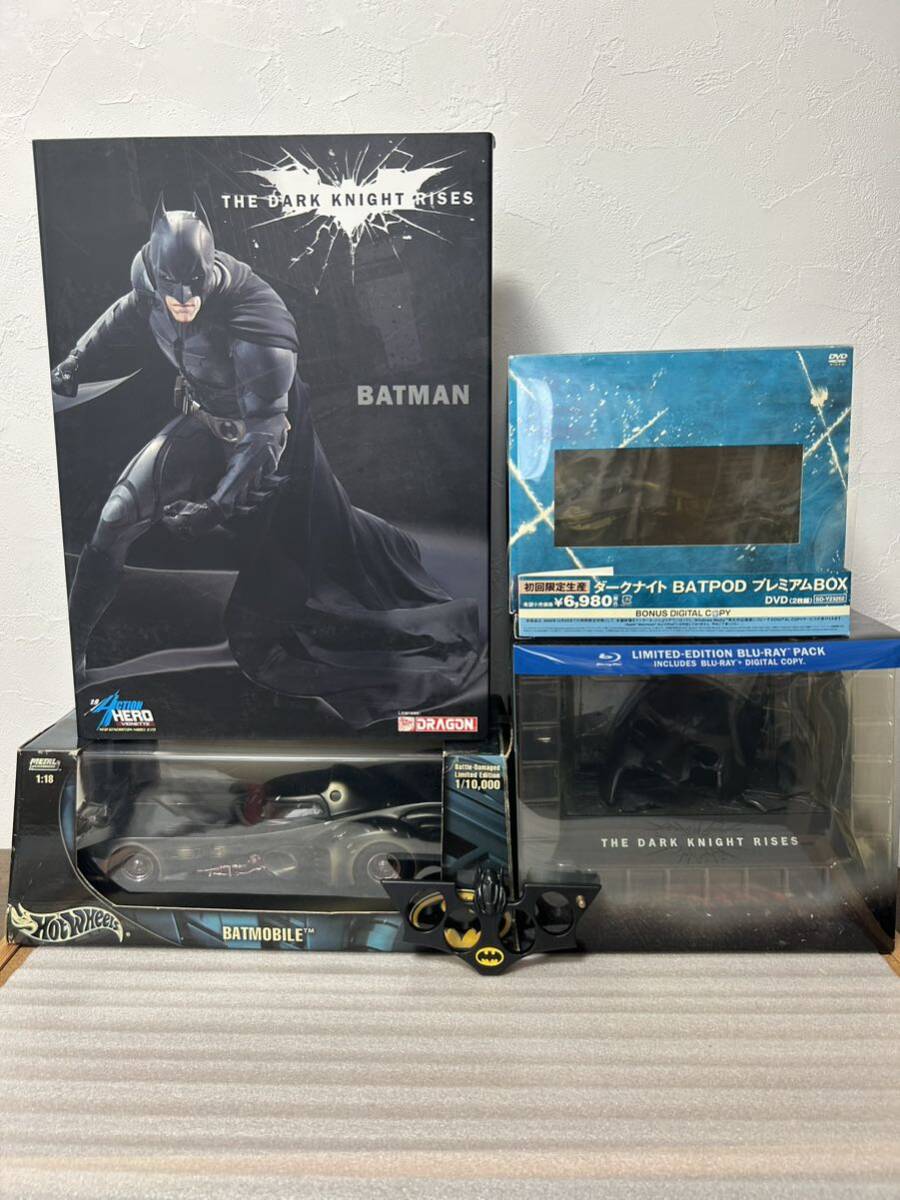 バットマン　ダークナイトライジング　バットモービル メリケンバックル豪華５点セット中古品！_画像1