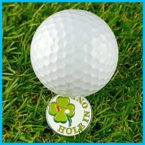 ★3個セット★ ゴルフ マーカー マグネット式 クリップ ハットクリップ付き 台座 ゴルフ 笑顔 四つ葉のクローバー 磁石 磁気の画像2